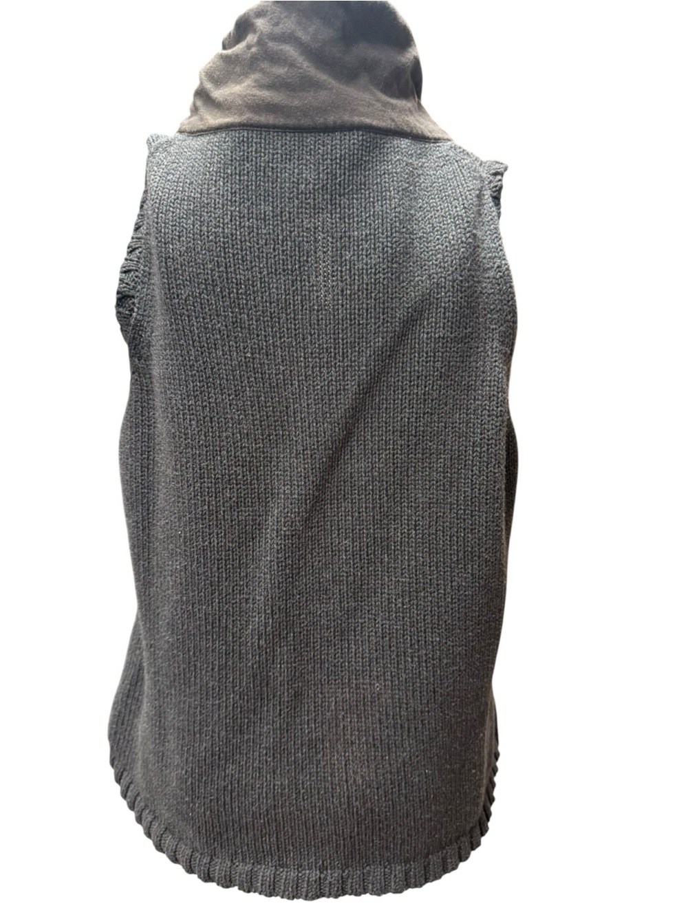 Eileen Fisher Brown Taupe Organic Cotton Knit Zip Vest Small - Picture 6 of 8